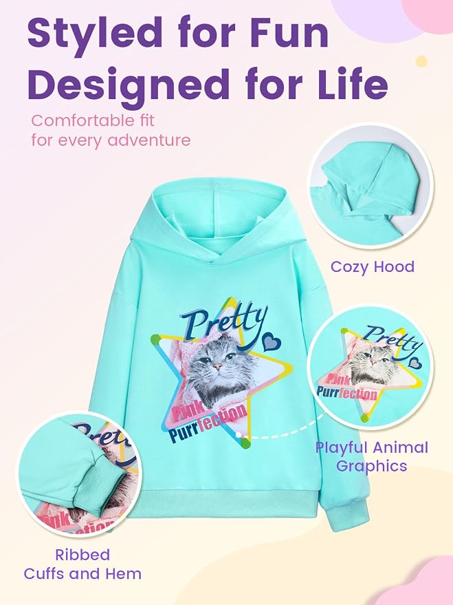 WELAKEN Sweatshirts for Girls Toddler & Kids II Little Girl's Pullover Tops - Image 4