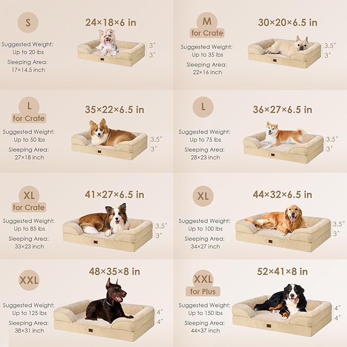 EHEYCIGA Orthopedic Dog Beds for Extra Large Dogs, Waterproof Memory Foam XXL - Image 2