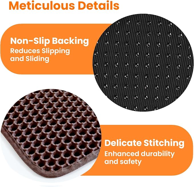 Jumbo Cat Litter Mat, 46x26 Inches Double Layer Honeycomb Litter Trapping Mat - Image 8