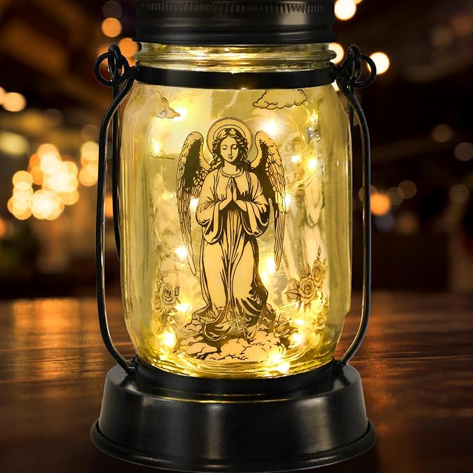 kyoryuger Guardian Angel Gifts for Women/Men Angel Praying Solar Lantern Mom by kyoryuger