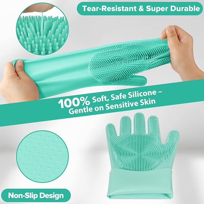 6PCS Pet Grooming Kit for Dogs, Cats and Horses | Dog Washing Gloves | Dog Bath - Image 4