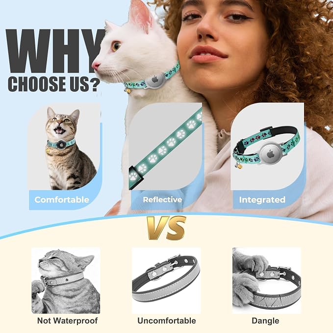 AirTag Cat Collar, Breakaway Cat Tracker Collar, Airtag Holder Compatible - Image 5