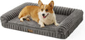 Cute Dog Bed for Medium Dogs, Faux Rabbit Fur Orthopedic Foam Dog Bed by COZYKISS