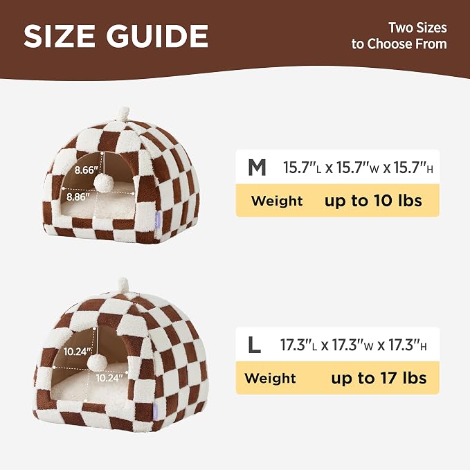 Lesure Cute Cat Beds for Indoor Cats - 2 in 1 Cat Cave Bed for Kittens and - Image 5