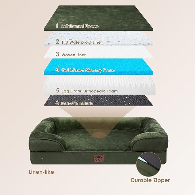 EHEYCIGA Orthopedic Dog Beds for Large Dogs, Waterproof Memory Foam Large Pet - Image 5