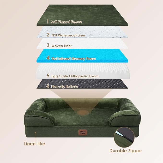 EHEYCIGA Orthopedic Dog Beds for Extra Large Dogs, Waterproof Memory Foam XXL - Image 5