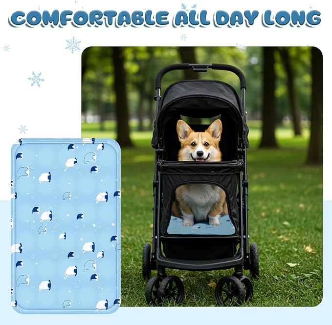 Nuanchu Dog Stroller Cooling Mat Waterproof Outdoor Pet Cooling Mat Washable - Image 7