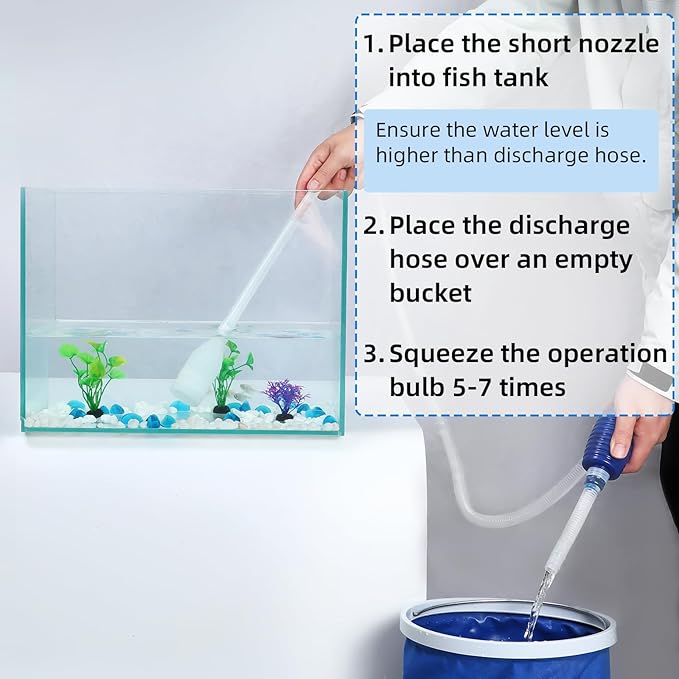 AQUANEAT Aquarium Vacuum Siphon, Fish Tank Water Changer, Gravel Cleaner - Image 5