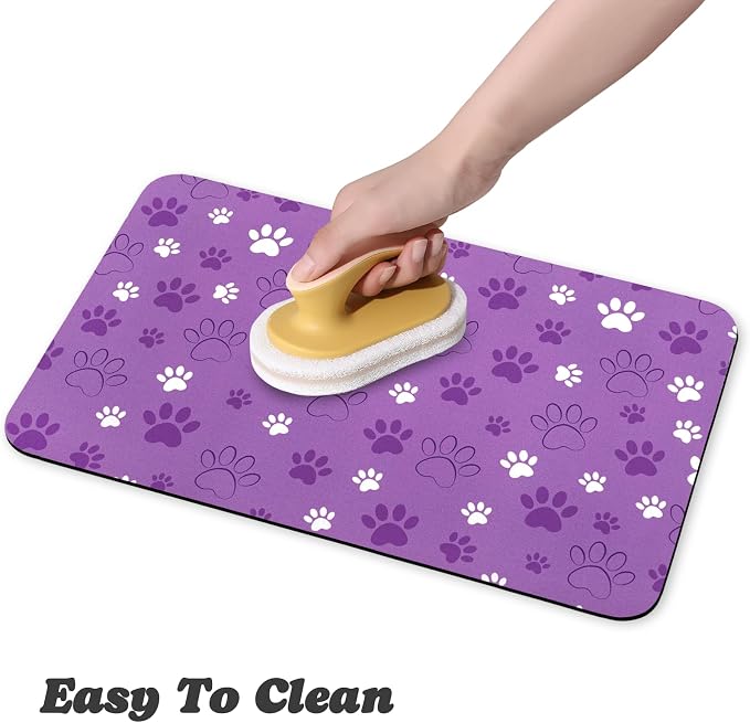 Dog Food Mat, Absorbent Water Bowl Mats Cat Pet Feeding Placemats 12 * 20 inch - Image 4