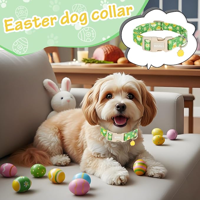 Easter Dog Collar for Large Dogs, Easter & Spring Theme Large Dog Collar - Image 3