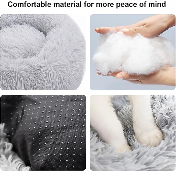 Dog Bed for Small Medium Large Dogs Cats, 20 inch Calming Washable-Round Cozy - Image 2