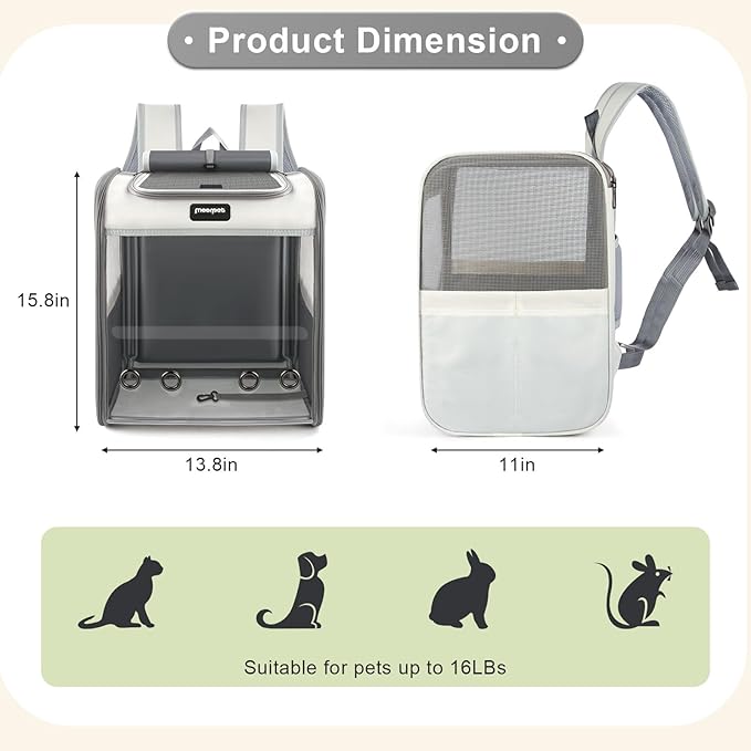Cat Carrier Backpack, Large Pet Carrier Backpack, Cat Travel Backpack - Image 2