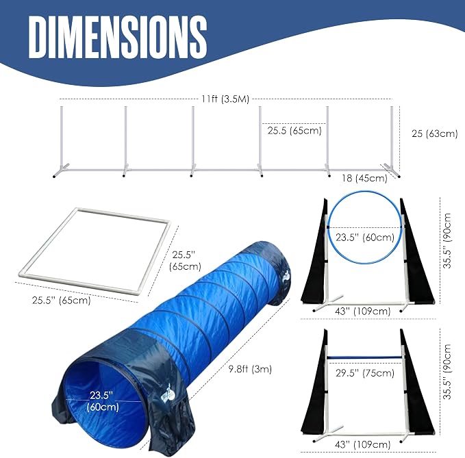 Houseables Dog Agility Course Backyard Set, Dog Agility Equipment, Obstacle - Image 2