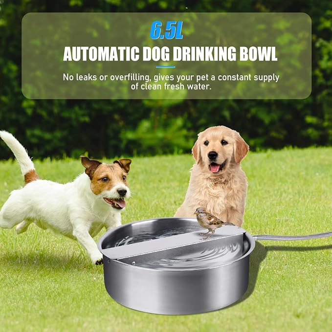 Automatic Dog Water Bowl Dispenser Large Breed Stainless Steel Auto Fill Dog - Image 5
