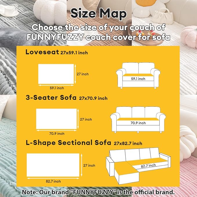 FUNNY FUZZY Pet Couch Covers for Sofa, Flannel Dog Couch Cover for Dogs Washable - Image 4