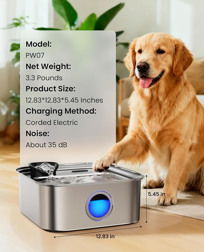 oneisall Dog Water Fountain for Large Dogs, 10L/2.6Gal Dog Fountain Water Bowl - Image 7