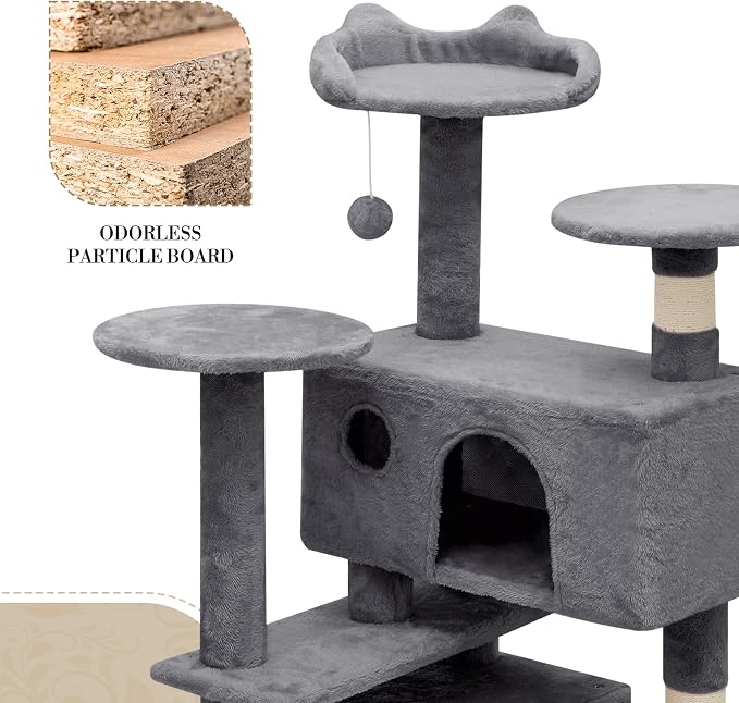 Athena Collection Cat Tree, 54 Inch Cat Tree Tower - Image 4