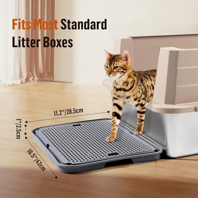Large Cat Litter Box Step Mat, 16.5"x11.2" Cat Ramp Stairs, Cat Litter Catcher - Image 2
