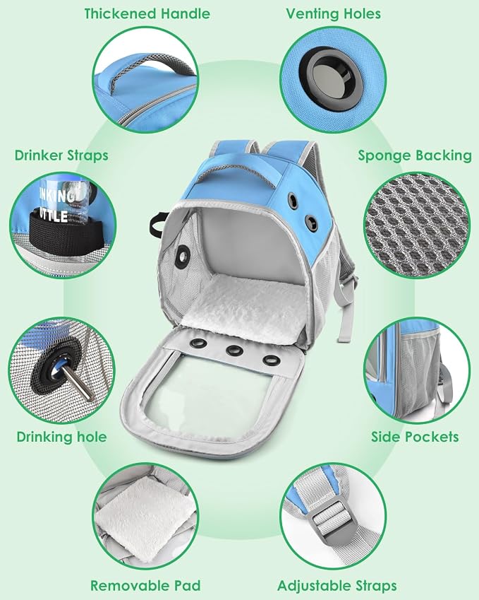 Guinea Pig Carrier Backpack, Portable Rabbit Travel Carring Bag - Image 3