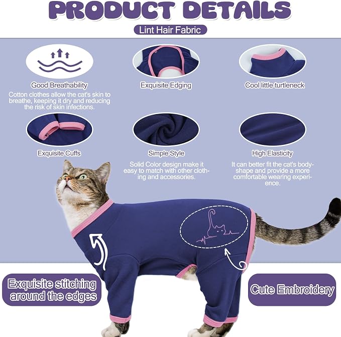 Cat Pajamas for Cats Only, Sticky Hair Cat Clothes, Sphynx Hairless Cats Sweater - Image 3