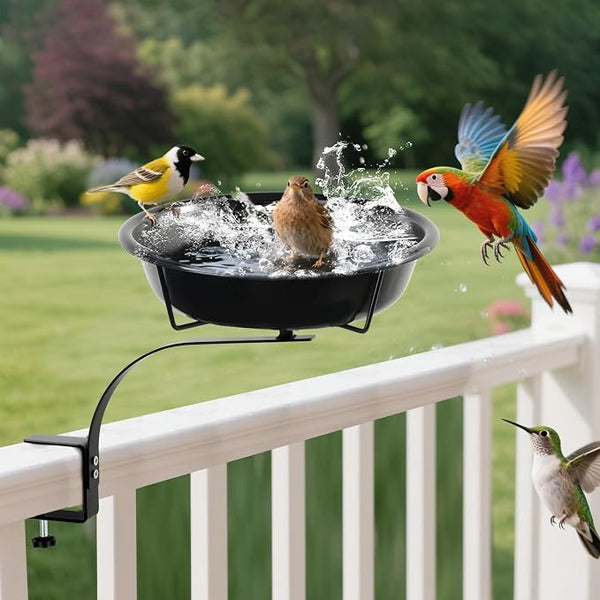 10.6-Inch Bowl Deck Mounted Bird Bath by Unknown