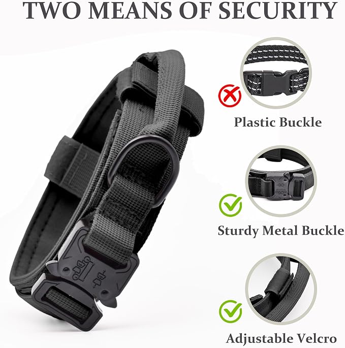 Tactical Dog Collar, Adjustable Military Training Nylon Dog Collar - Image 4