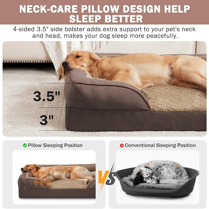 INVENHO Orthopedic Medium Dog Dogs, Egg-Crate Foam Dog Couch - Image 5