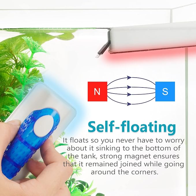 Magnetic Aquarium Fish Tank Glass Algae Scrapers Glass Cleaner Scrubber Clean S - Image 5