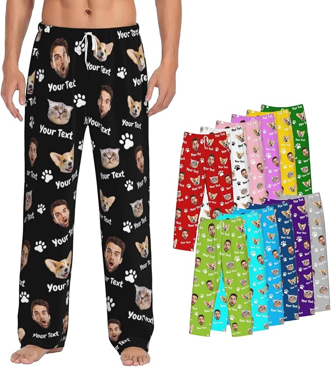 Custom Pajamas Pants Plaid Personalized Funny PJ Pant Design by YourCustomGiftsChoice