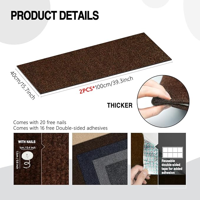 2Pack Total 78.7"x15.8" Cat Scratch Mat - Image 2