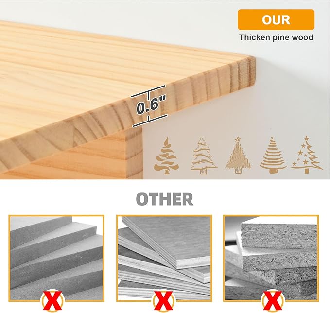 PETKABOO Cat Wall Shleves and Perches, Pine Wooden Cat Wall Furniture Climbing - Image 7