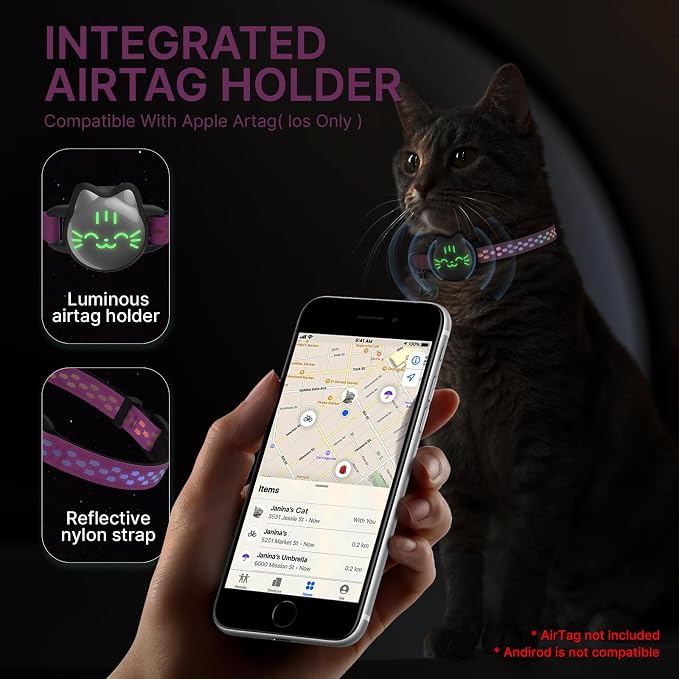 Waterproof Airtag Cat Collar, Breakaway Cat Airtag Collar - Image 5