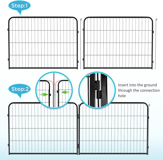 BestPet | Dog Playpen Extender | 32 Inch, 2 Panels | Heavy Duty Metal Pet - Image 4