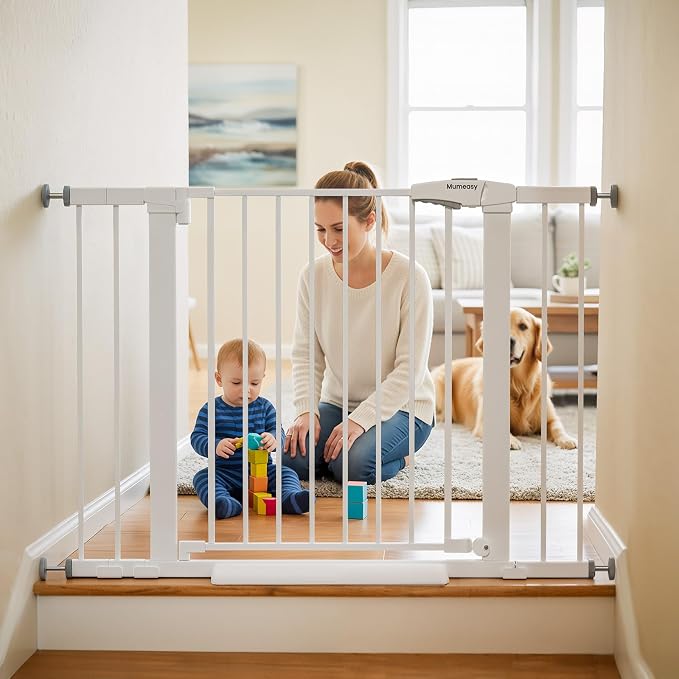 Baby Gate for Stairs, 29.7-43" Auto Close Dog Gate for Doorways & Hallways by Mumeasy-FocusonBabyPetSafetyGate