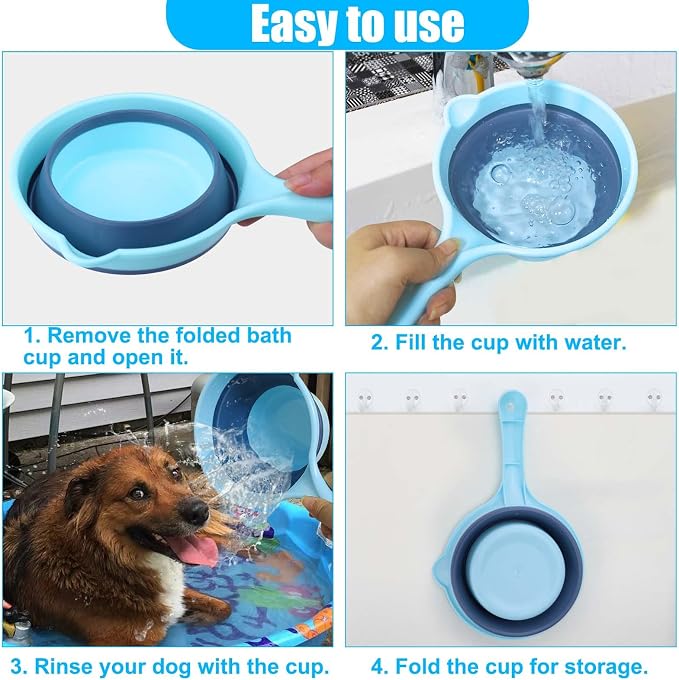 Dog Bath Rinse Cup, Portable Foldable Dog Bath Tubs Accessories, Dog Shower - Image 7