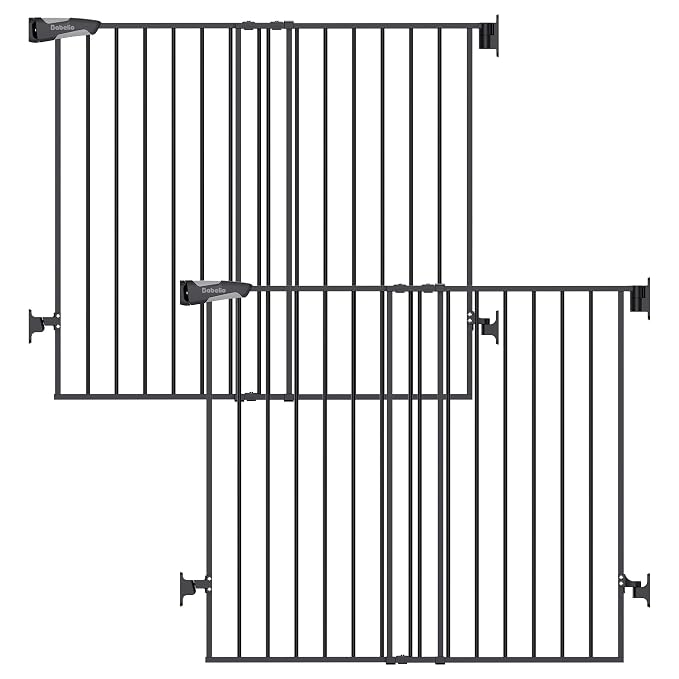 Babelio Baby Gate for Stairs, Kitchen & Doorways, No Bottom Bar| Easy Install| by BABELIO