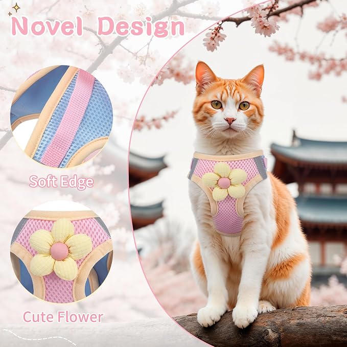 Cat Harness and Leash Set for Walking Escape Proof, Adjustable Kitten Harness - Image 2