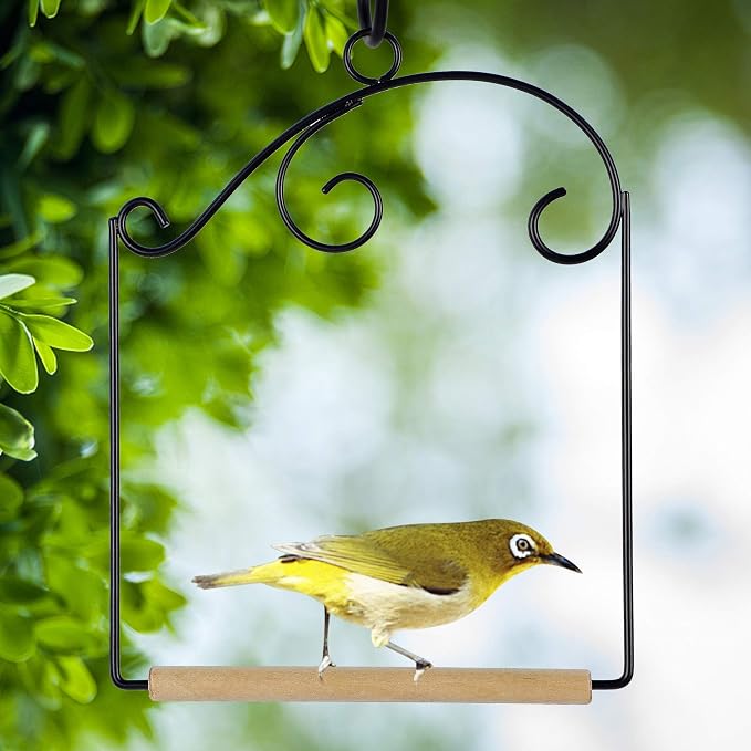 winemana Set of 3 Hummingbird Swings, Rust Resistant Metal Frame, Wooden Dowel - Image 5