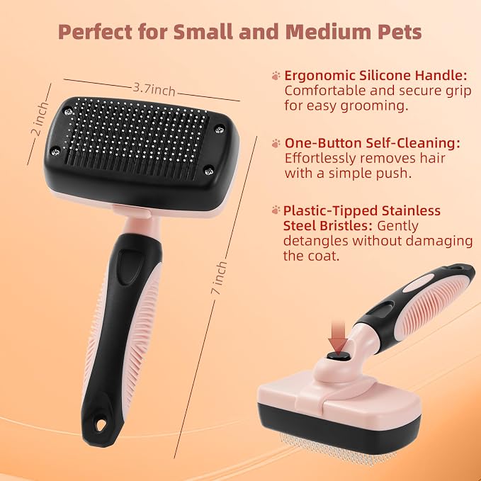 3PCS Cat & Dog Brush Set: Slicker & Deshedding Brush, Dematting Comb, and Bath - Image 5