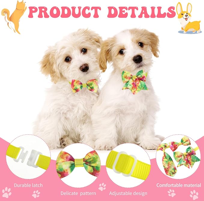 Reginary 100 Pieces Dog Bow Tie Collar Set Include 40 Dog Neckties, and 30 - Image 3