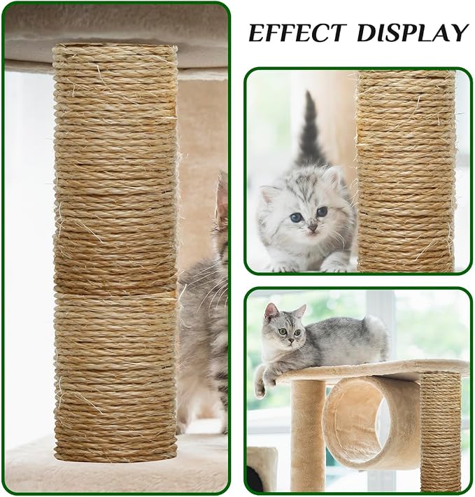 1/6 Inch Natural Sisal Rope, for Cat Scratching Post, DIY Hemp Twine, - Image 5
