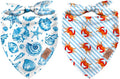 JarThenaAMCS 2Pcs Sea Dog Bandana Summer Ocean Animal Theme Triangle Pet Scarf by JarThenaAMCS