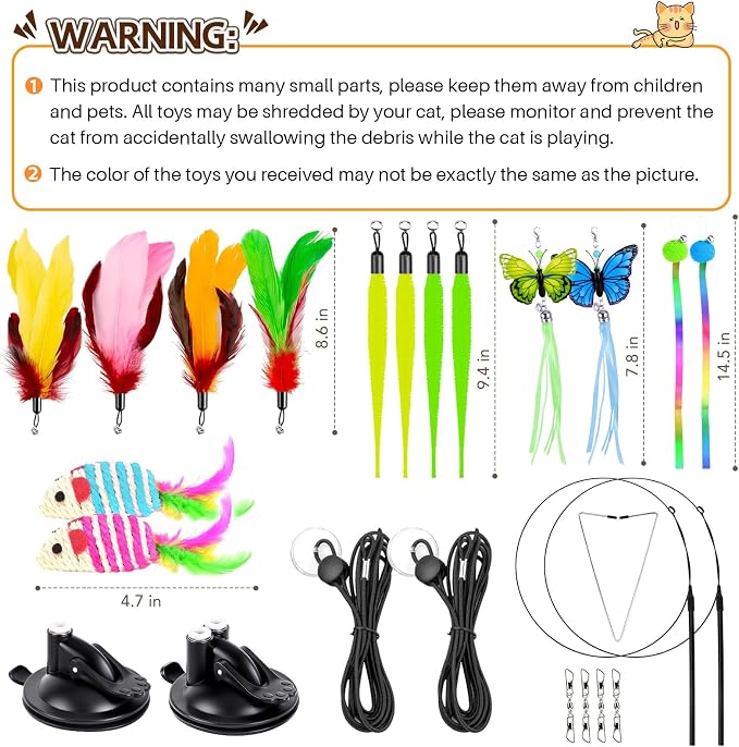 HONGDDY Cat Toys for Indoor Cats, Hanging Door Kitten Wand - Image 6