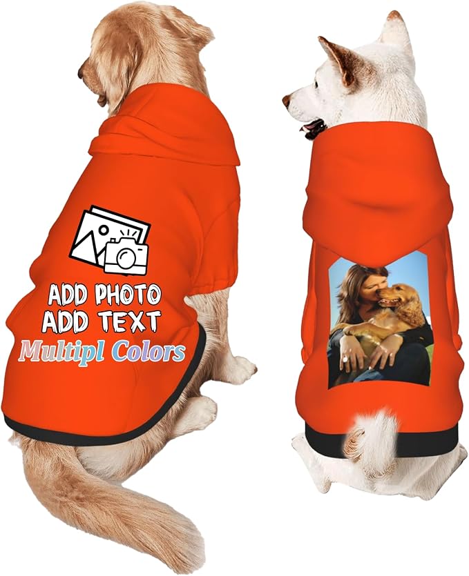 Custom Dog Hoodie Add Your Design Soft & Warm Personalized Photo Text Logo Name by Custom