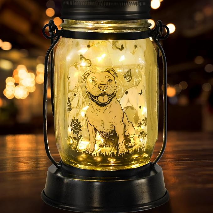 Pit Bull Gifts for Women/Men Pit Bull Solar Lanterns Mom Birthday Pibble Dog - Image 9