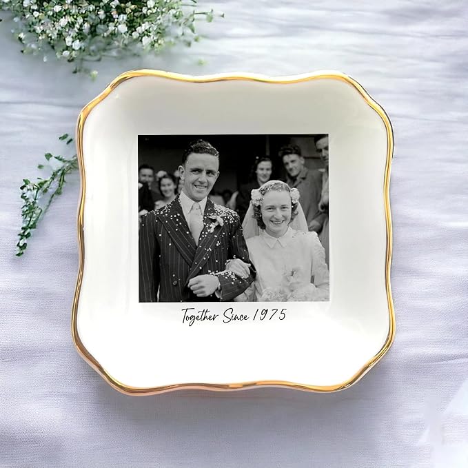 Custom Photo Ring Dish, Personalized Polaroid Picture Trinket Tray, Wedding - Image 3
