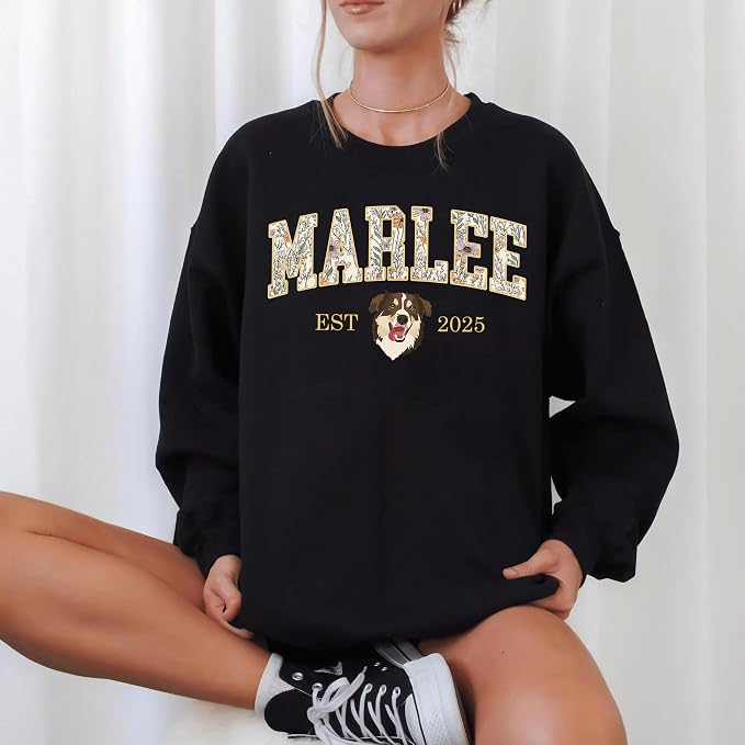 Custom Pet Sweatshirts with Photo and Name, Personalized Dog Sweatshirt - Image 3