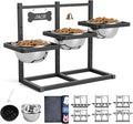 Elevated Dog Bowls for Large Dogs, 6 Height Adjustable Raised Stand by ADENGL
