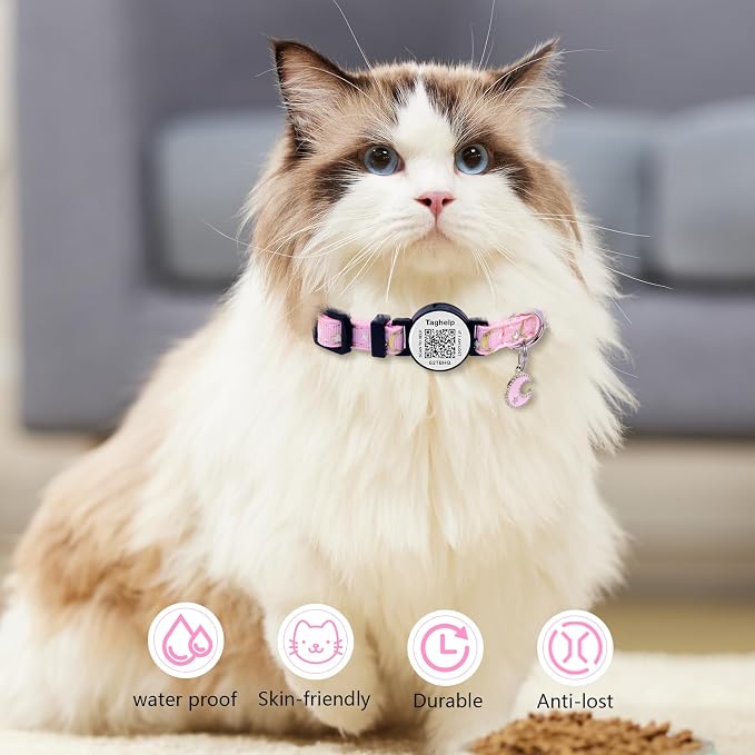 Cat Collar Stars and Moon, Reflective no Bell, Solid & Safe Collars - Image 5