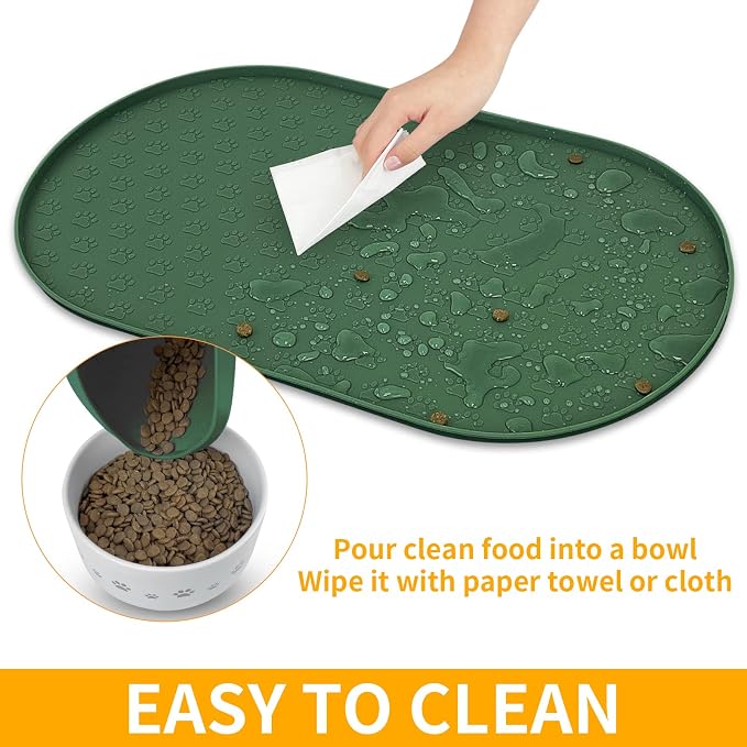 KPWACD Pet Placemat for Dog and Cat, Anti-Slip Waterproof Dogs Feeding Bowl Mat - Image 6
